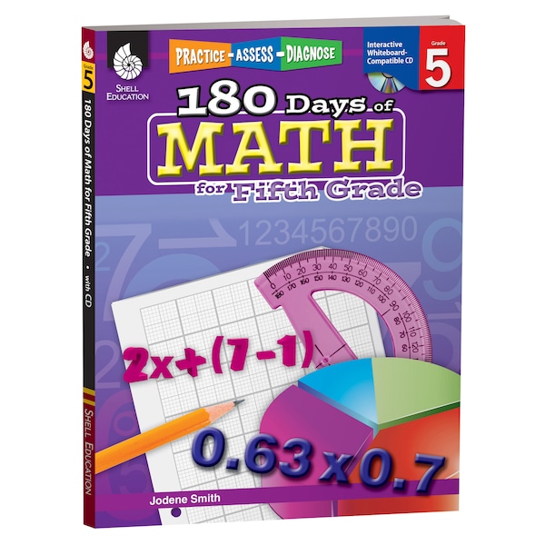 Shell Education 180 Days of Math Book, Grade 5 50808 - main